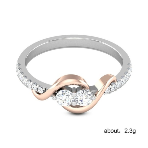 Cute 925 Silver Round Cut White Sapphire Ring New - Picture 2 of 4